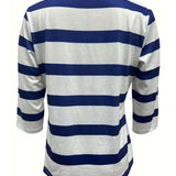 Blouse Manches Longues Polyvalente Rayée
