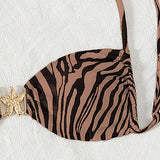 Bikini Imprimé Zèbre Sexy Lacé