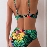 Bikini Sexy Imprimé Soutien-Gorge Push-Up Triangle
