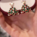 Boucles d'oreilles à tige en forme de sapin de noël