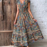 Robe élégante à imprimé vintage