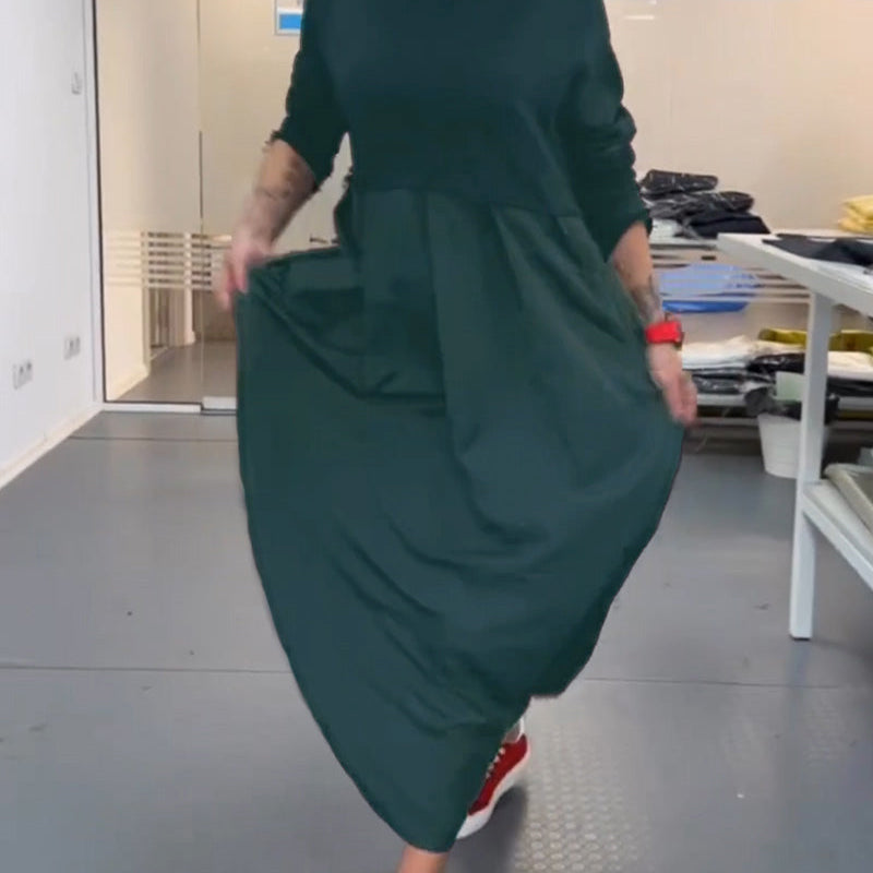 Robe longue décontractée de couleur unie