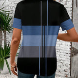 T-Shirt Col Rond Imprimé Géométrique Manches Courtes
