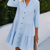 Robe à carreaux à col montant