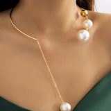 Collier clavicule pour femme avec fausse perle
