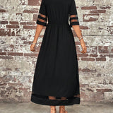 Robe élégante à Manches Mi-Longues Et Col Rond Décontracté