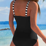 Maillot De Bain Une Pièce Rayé Color-Block