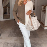 Pull de bloc de couleur en V
