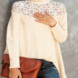 Haut Col Roulé Dentelle Sheer Tricot