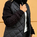 Manteau zippé à col haut de couleur unie