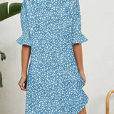 Robe verte à fleurs pour femmes