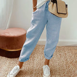 Pantalon Pur Coton Couleur Unie