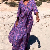 Robe imprimée ample à manches 3/4