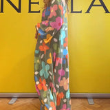 Robe décontractée à manches cloche et imprimé floral coloré