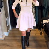Robe élégante à fermeture éclair de couleur unie