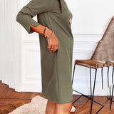 Robe droite élégante à manches longues