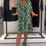 Robe Col En V Élégante Imprimée