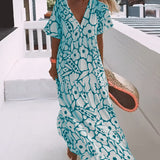 Robe ample imprimée à col en V