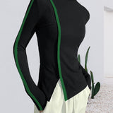 Pull à col roulé et patchwork