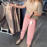 Pantalon Uni Décontracté Droit