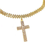 Pendentif croix en diamant étincelant