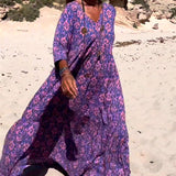 Robe imprimée ample à manches 3/4