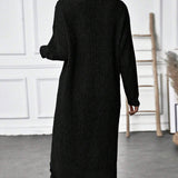 Robe pull de couleur unie à ourlet irrégulier