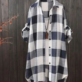 Chemise à manches longues avec imprimé à carreaux