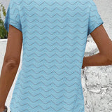 T-shirt Col En V Creux Manches Courtes