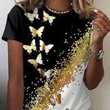 T-shirt imprimé col rond simple