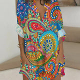 Robe boutonnée à manches longues et poche