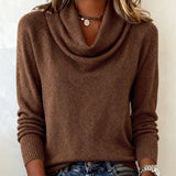 Pull Tendance À Manches Longues Avec Col En Fourrure