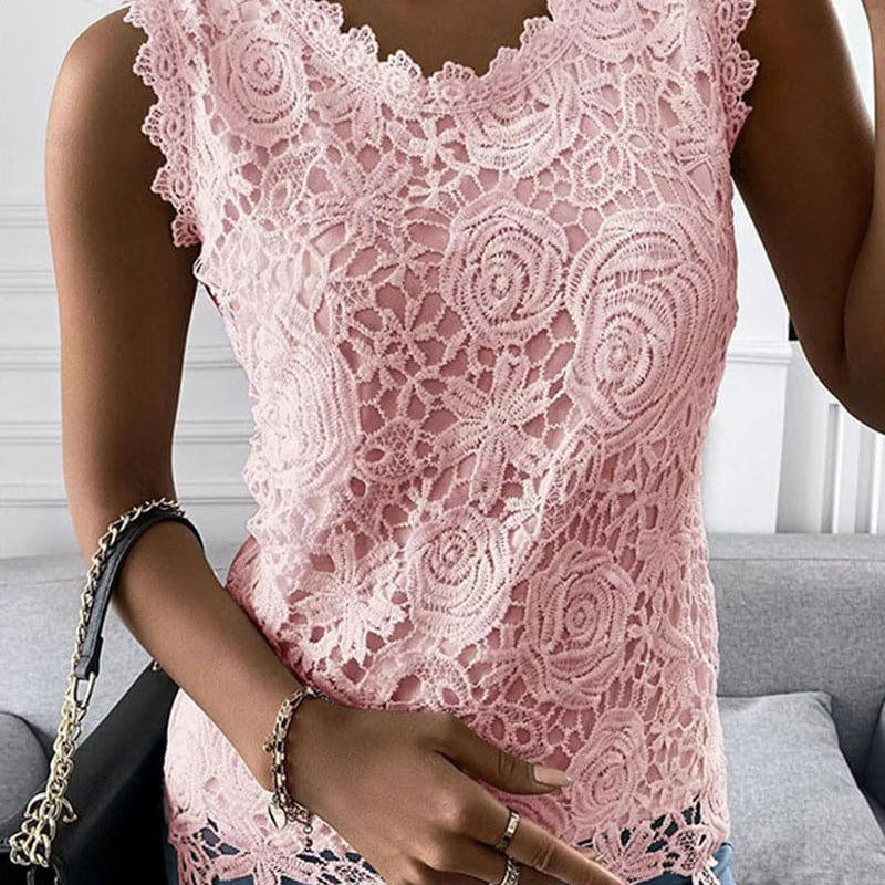 Adalina | Blouse d'Été en Dentelle sans Manches pour Femme