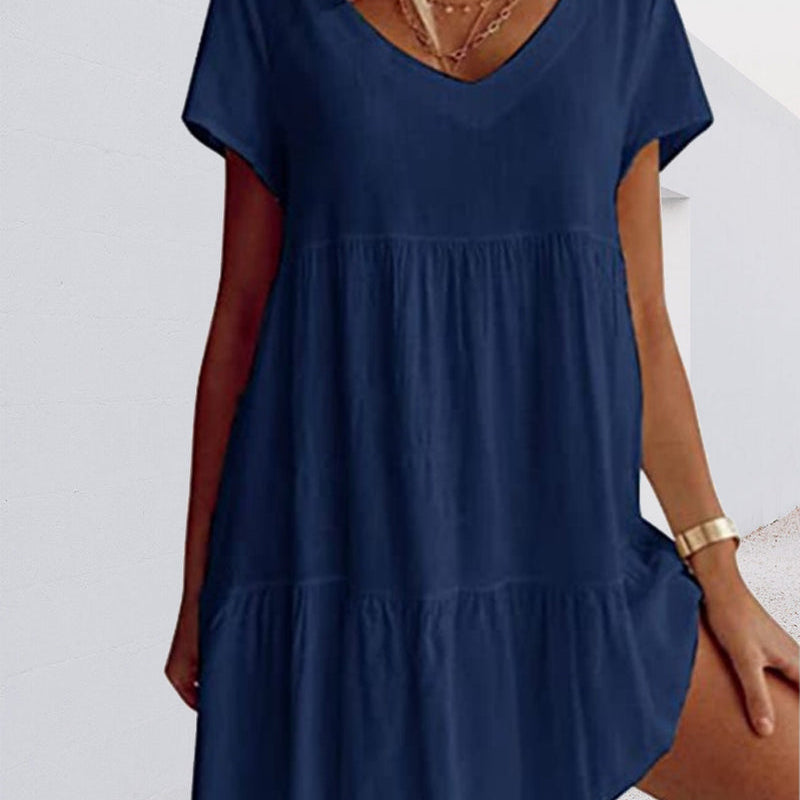 Robe ample décontractée à manches courtes