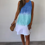 Robe décontractée sans manches bloc de couleur