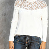 Haut Col Roulé Dentelle Sheer Tricot