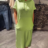 Robe À Capuche Décontractée Cordon