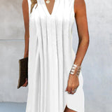 Robe décontractée sans manches à col en V