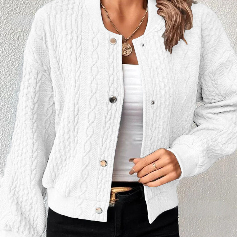 Cardigan boutonné de couleur unie
