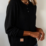 Pull Élégant Bouton Manche Raglan