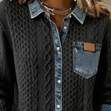 Chemise Manches Longues À Patchwork Jean