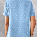 T-shirt avec col en V et bouton