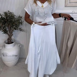 Pantalon Uni Bouffant Décontracté