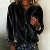 Chemise Tendance Velours Côtelé Revers