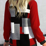 Cardigan à empiècements avec bloc de couleur