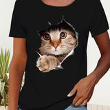 T-shirt avec imprimé chat