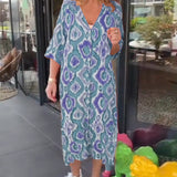 Robe à imprimé mode avec demi-manche