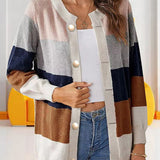 Cardigan colorblock pour kvinner