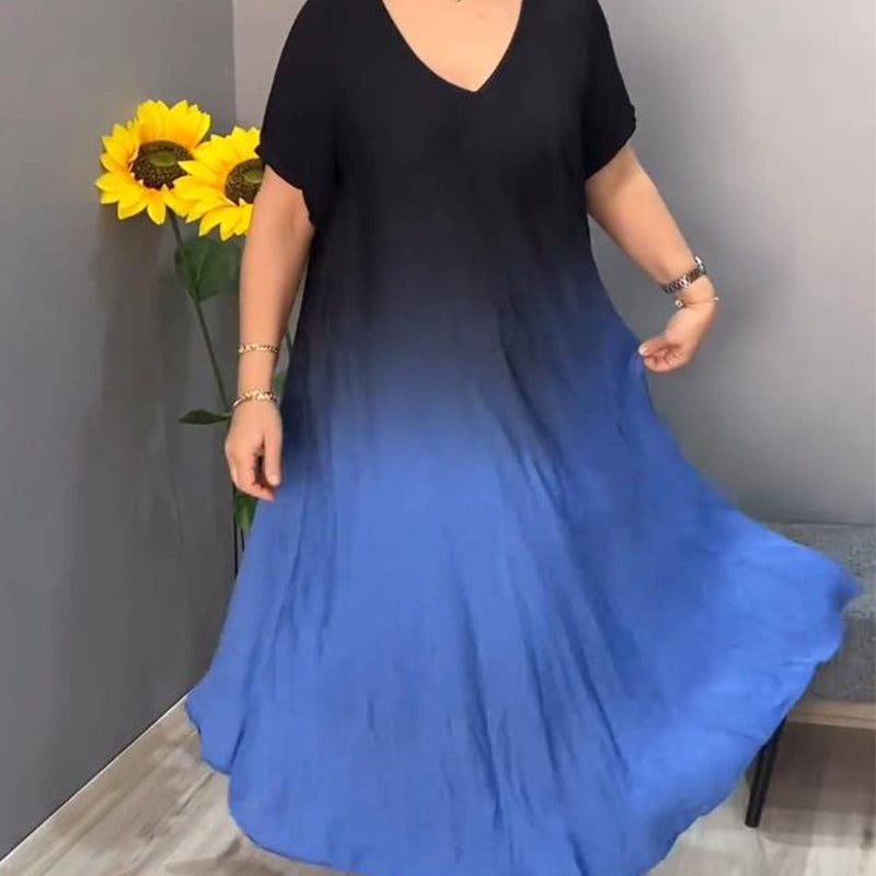Robe dégradée plissée décontractée