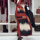 Robe Tendance Imprimée À Col Rond Et Manches Longues